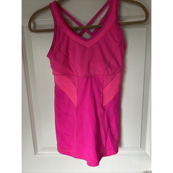 LULULEMON Strap It Like It's Hot Tank Top 6 Raspberry Glo Light EUC - Picture 1 of 13
